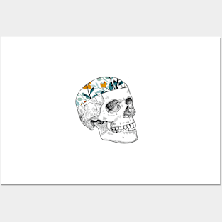 Flower Skull Posters and Art